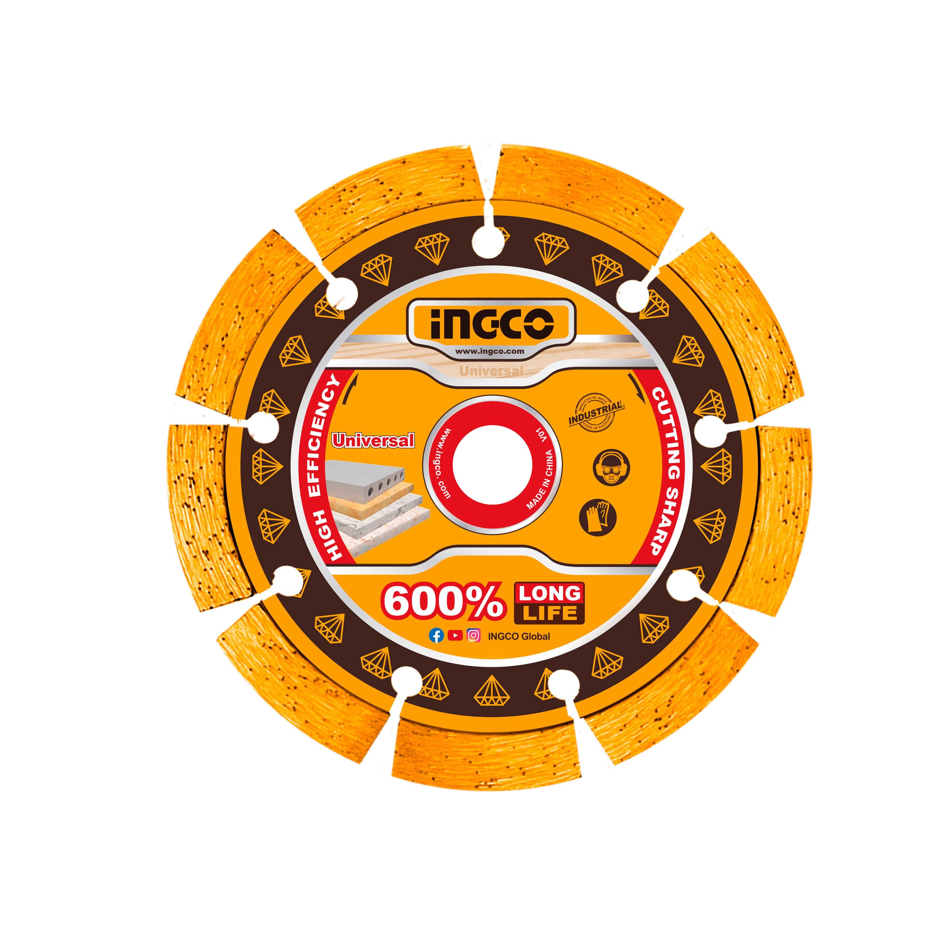 Disco Diamantado Segmentado 7X3/8X7/8 Ingco DMD071801