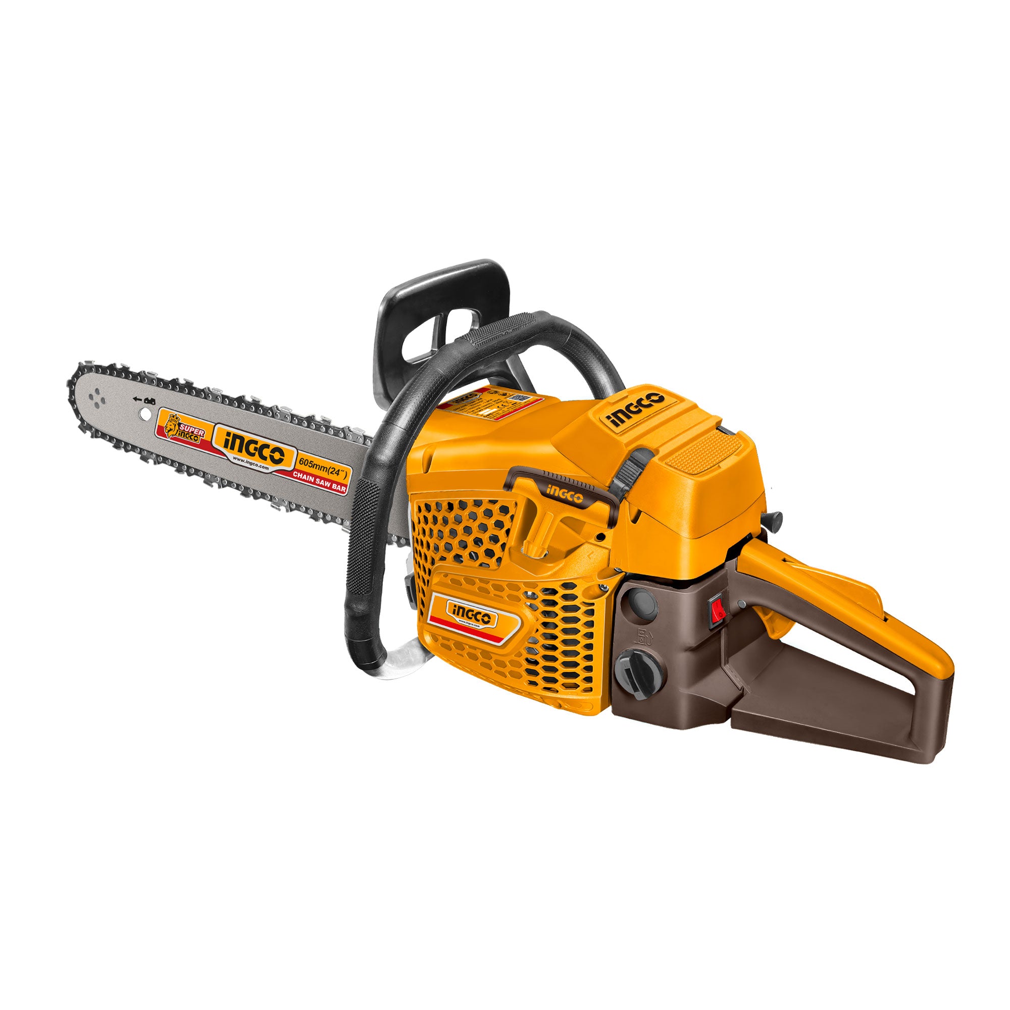 Motosierra a Gasolina INGCO 62cc 2.6kW 24" Motor 2 Tiempos Bujía NGK GCS5622611