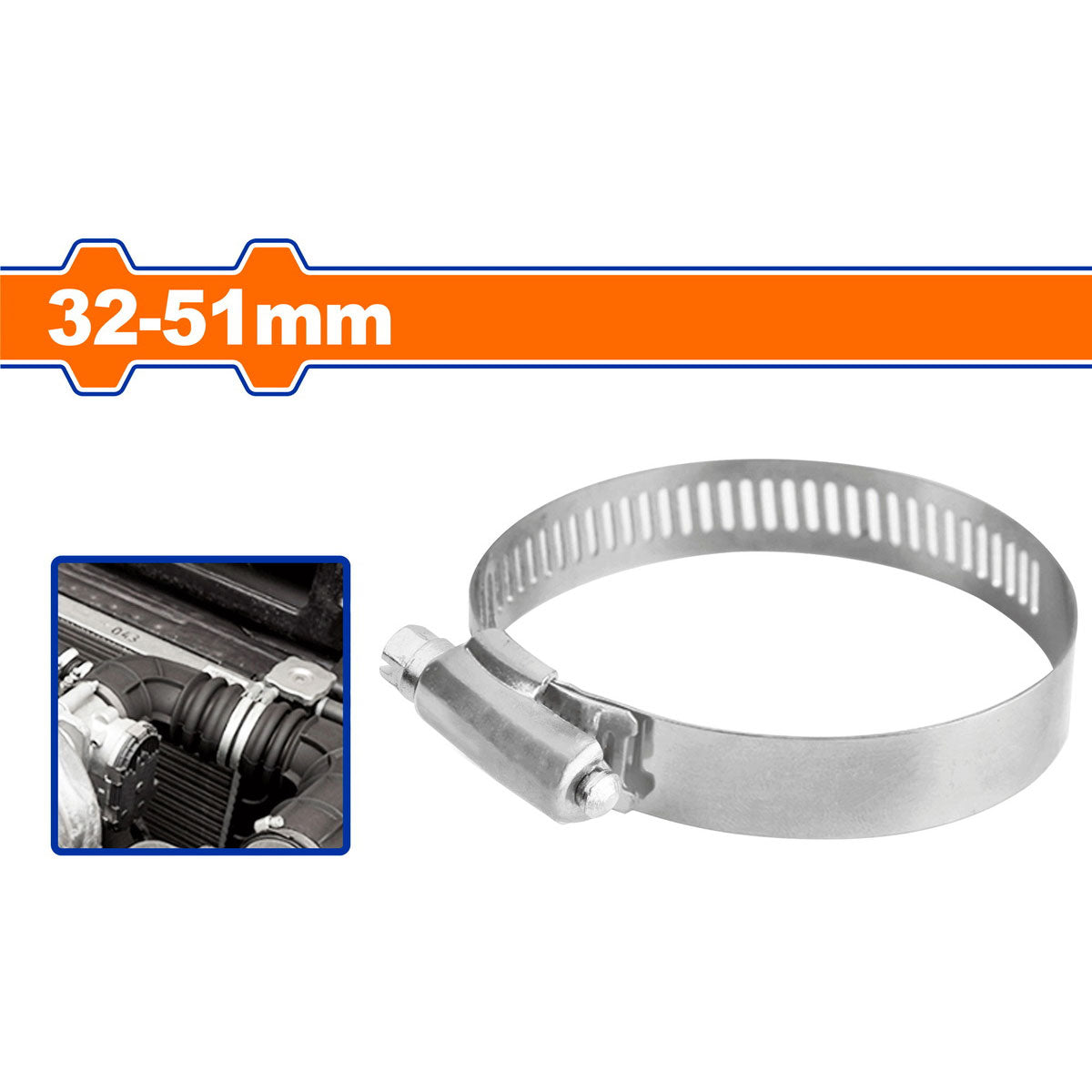 Abrazadera Inoxidable Tipo Cremallera de 32-51MM WHU2906