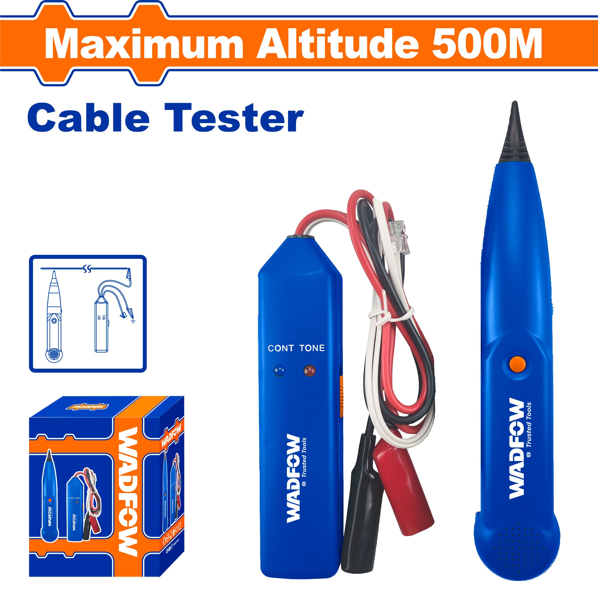 Detector de cables p testeado 500m incluye 1 transmisor y 1 receptor WADFOW WTP9502