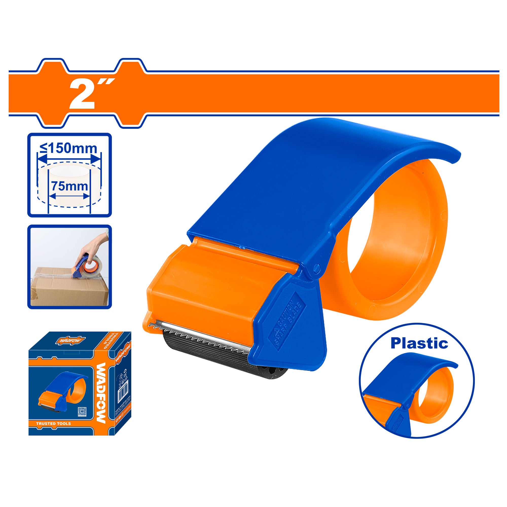 Dispensador cinta de empaque 2" WADFOW WXQ1A02