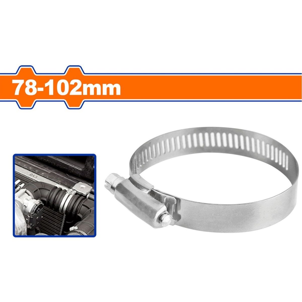 Abrazadera Inoxidable Tipo Cremallera de 78 - 102MM WHU2914 - MARKEMSTORE - Abrazaderas