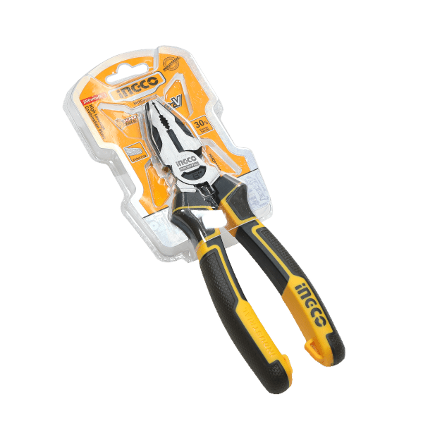 Alicate Combinación 8" INGCO Cr - V Mango TPR Bicolor HHCP28200 - MARKEMSTORE - Alicates