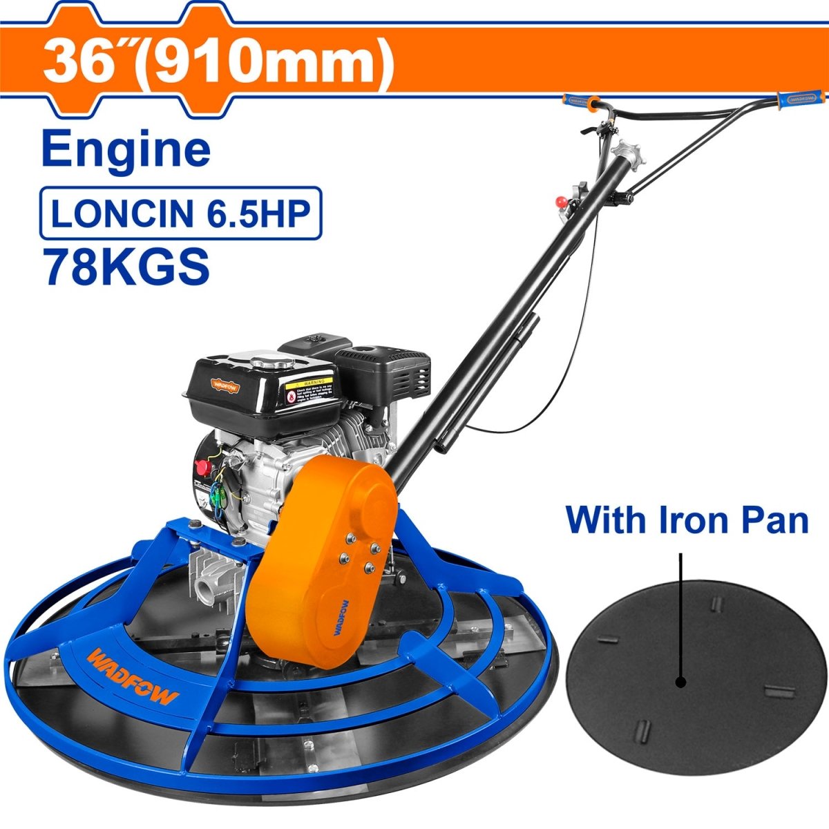 Allanadora Tipo Helicoptero 36" 5,5Hp Con Aspas Y Plato WADFOW WQM1A36 - MARKEMSTORE - Herramientas a Gasolina