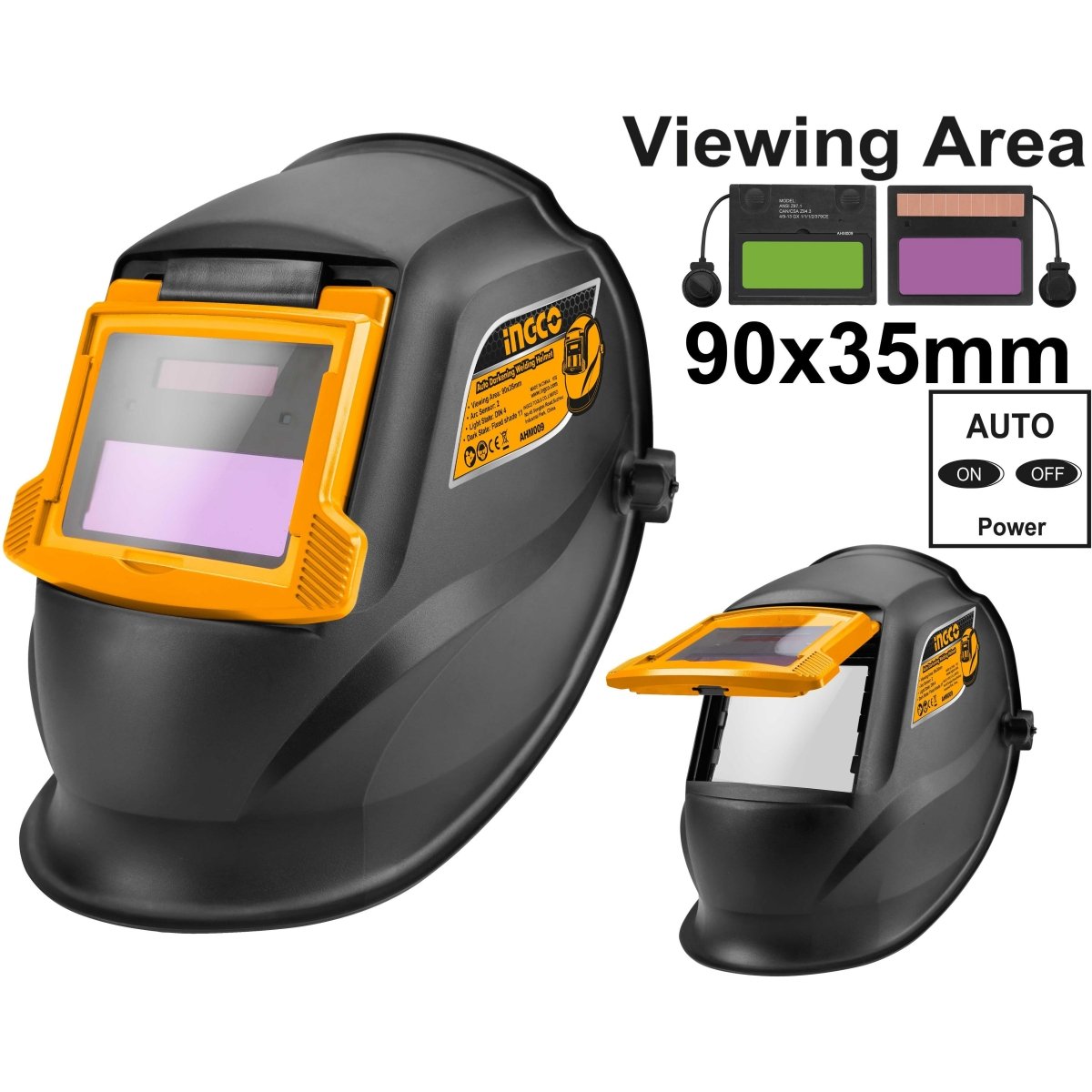Careta Para Soldar Color Negro Automática Fotosensible Ingco AHM009 - MARKEMSTORE -