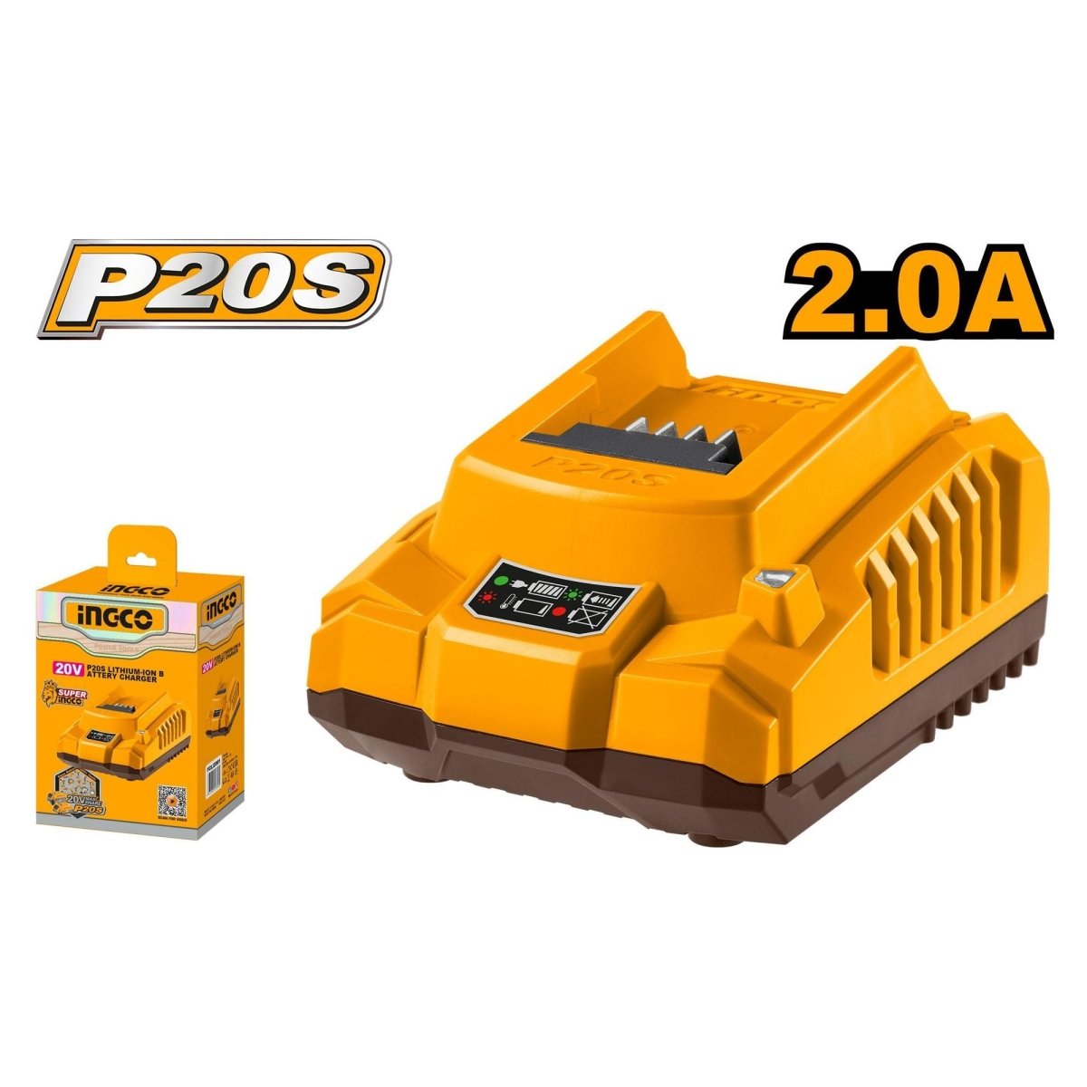 Cargador Rapido Inteligente 20v Ufcli2001 Ingco - MARKEMSTORE - Baterías