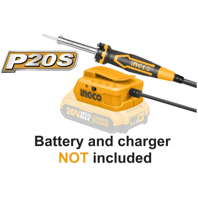 Cautin Ionlitio 20V 40W Tiempo Calentamiento 3 - 5Min Ingco CSILI2001 - MARKEMSTORE - Soldadores