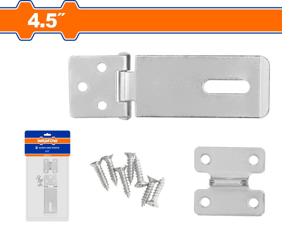 Cerrojo Y Grapa Para Candado 4.5" Galvanizado Wadfow WAN2145 - MARKEMSTORE -