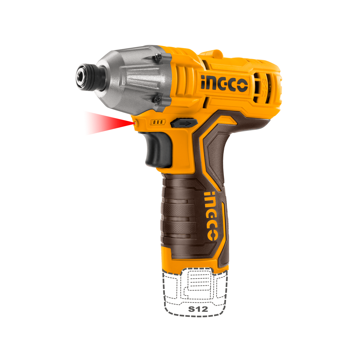 Driver 12V 100Nm M1/4 Con 2 Baterias Y Cargador INGCO CIRLI12015 - MARKEMSTORE -