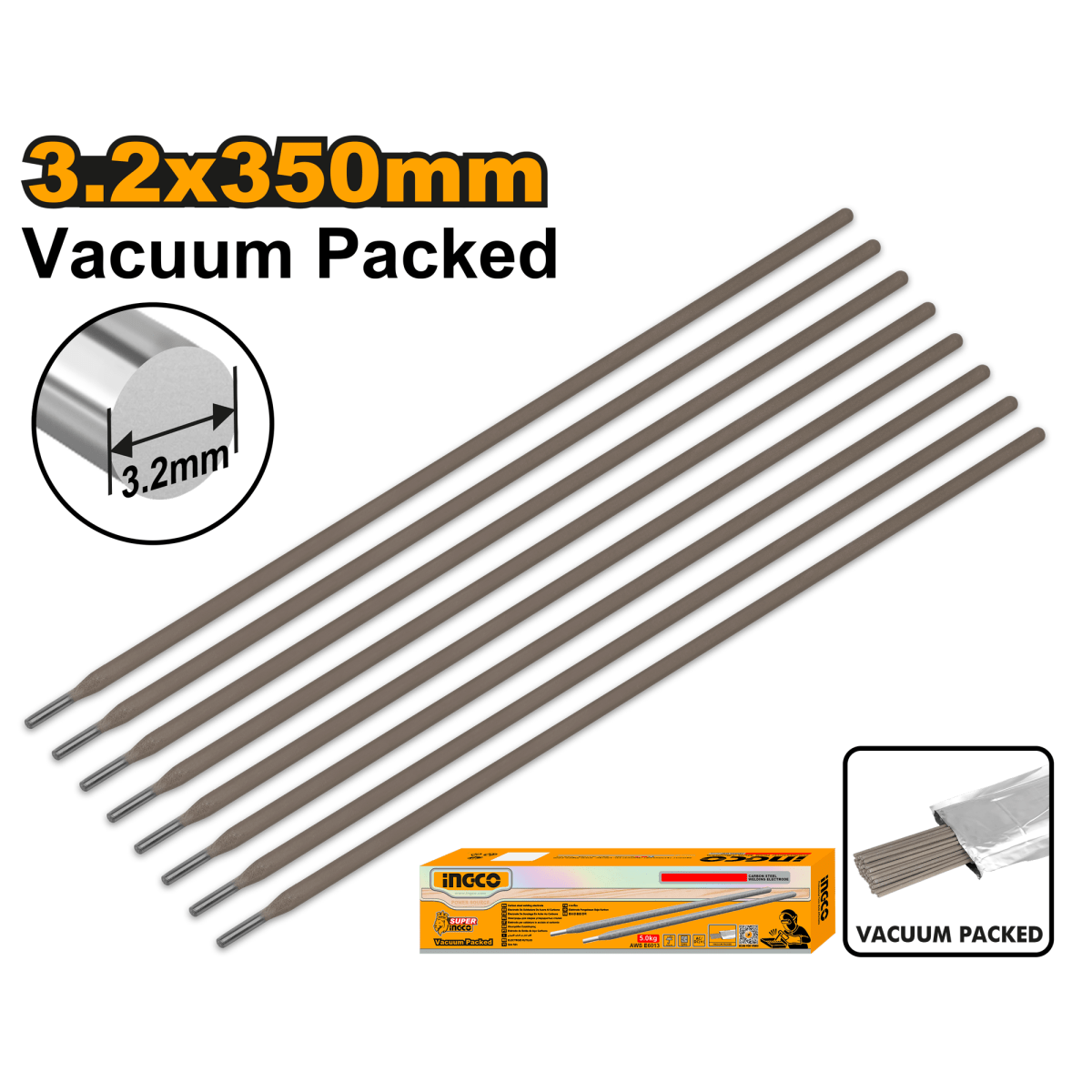 Electrodo E6013 1/8 INGCO ERCVC2221 - MARKEMSTORE - Soldadores