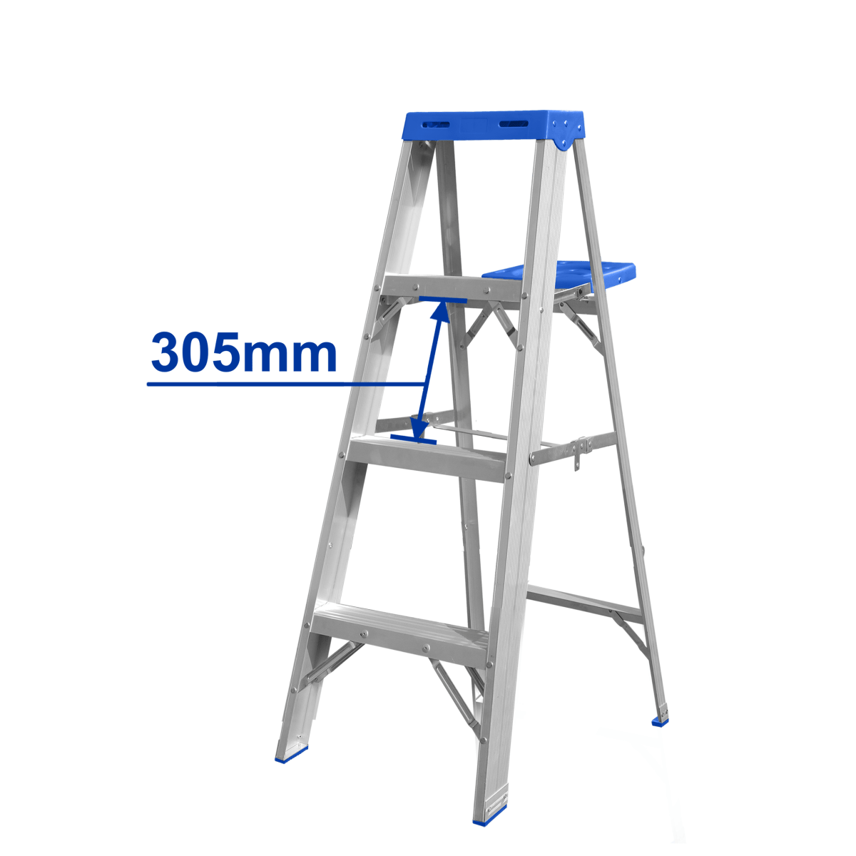 Escalera Alum. T/Tijera C/Bandeja 3P+1 Cap 150K WADFOW WLD4H04 - MARKEMSTORE -