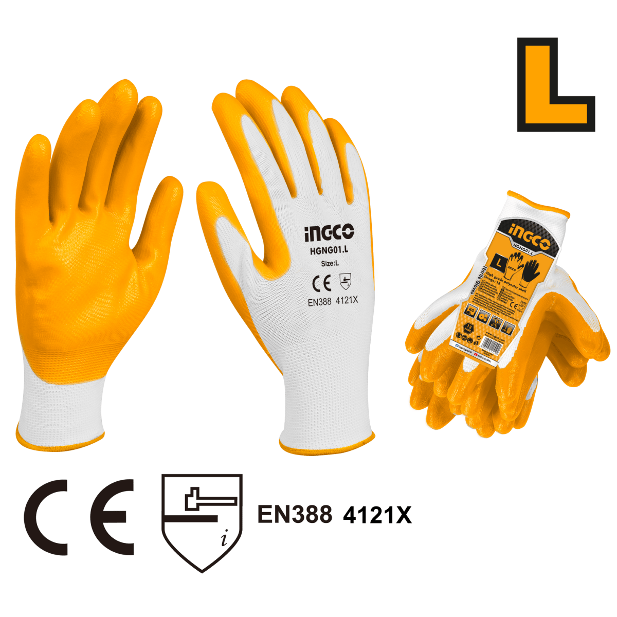 Guantes De Nitrilo TALLA L INGCO HGNG01.L - MARKEMSTORE -