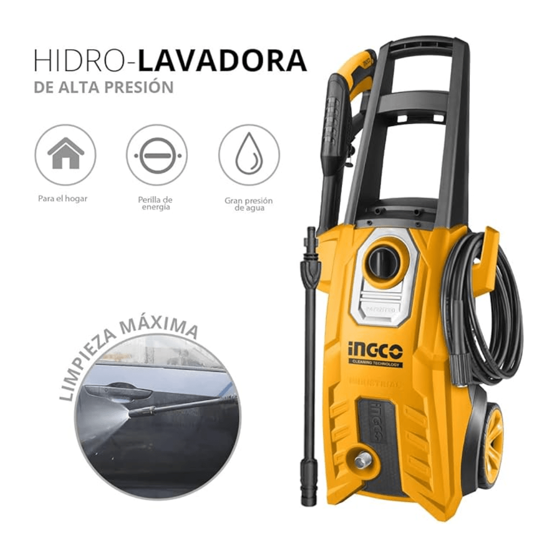 Hidrolavadora 1800W 2200 Psi 6l/min INGCO Uhpwr18008 - MARKEMSTORE - Hidrolavadoras