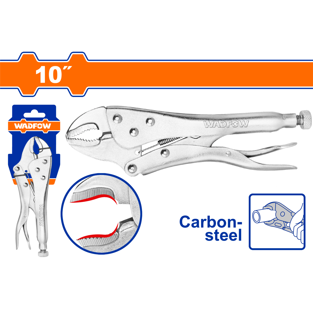 Hombresolo Curvo 10" Acero Carbón 0 - 45Mm WADFOW WLP1C10 - MARKEMSTORE -