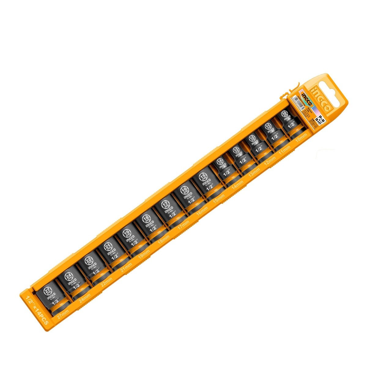 Juego de Dados de impacto 1/2" INGCO 14 Piezas Cr-Mo 10-27mm | HKISSD12146 - MARKEMSTORE - Dados y accesorios
