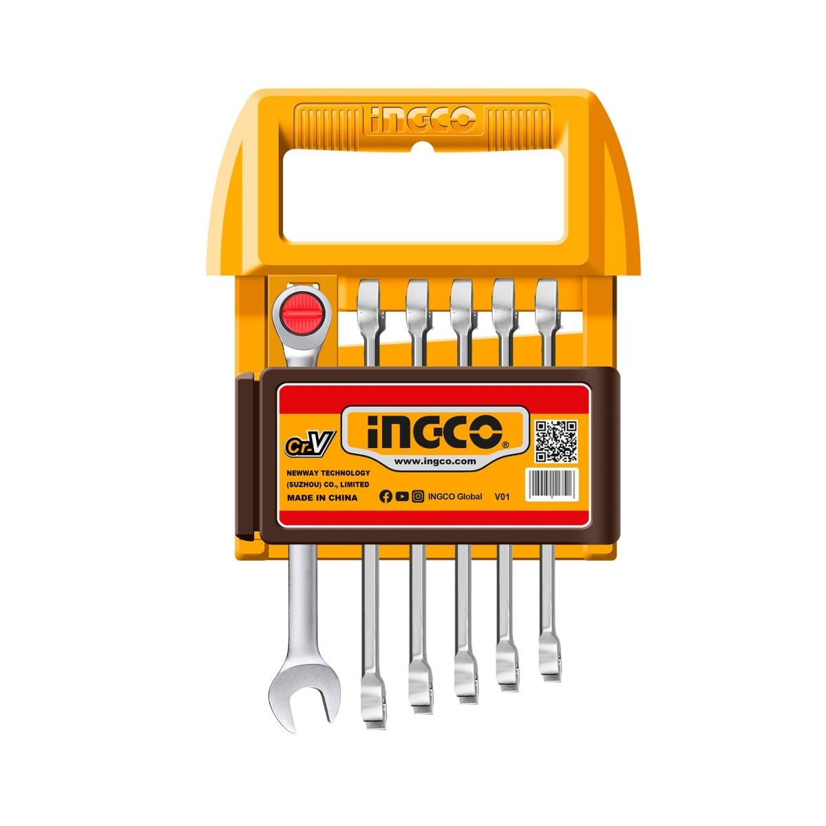 Juego de Llaves Mixtas Tipo Ratchet INGCO 6 Piezas 8-17mm | HKSPAR2062 - MARKEMSTORE - Llaves y Juegos