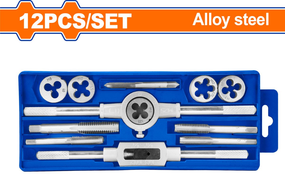 Juego Machos Para Rosca Mm 12Pcs Wadfow WAJ1L01 - MARKEMSTORE - Brocas