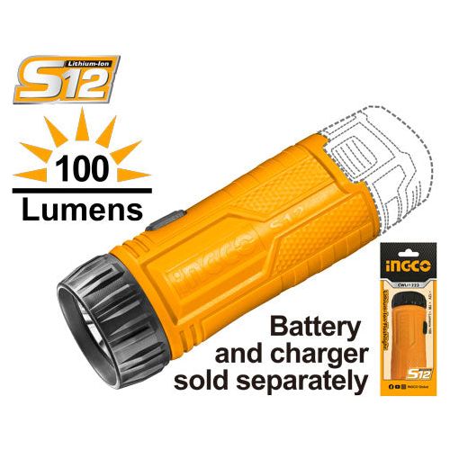 Linterna Ionlitio 12V 1W 100+10% Lumens Ingco CWLI1223 - MARKEMSTORE -