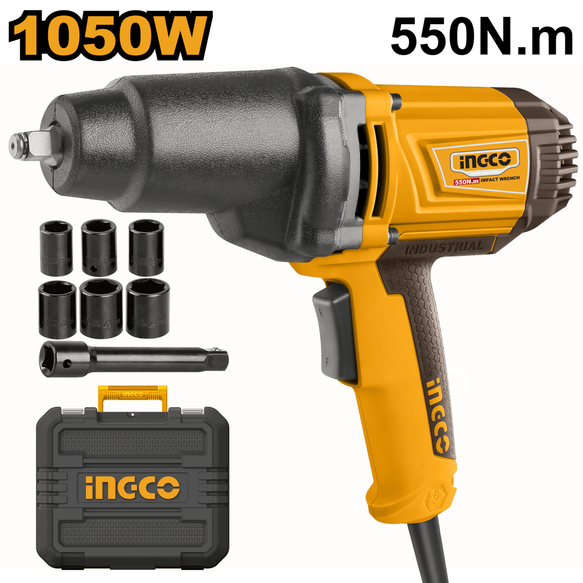 Llave De Impacto 1/2 110/120V 50/60Hz 550Nm 1050W INGCO UIW10508 - MARKEMSTORE -