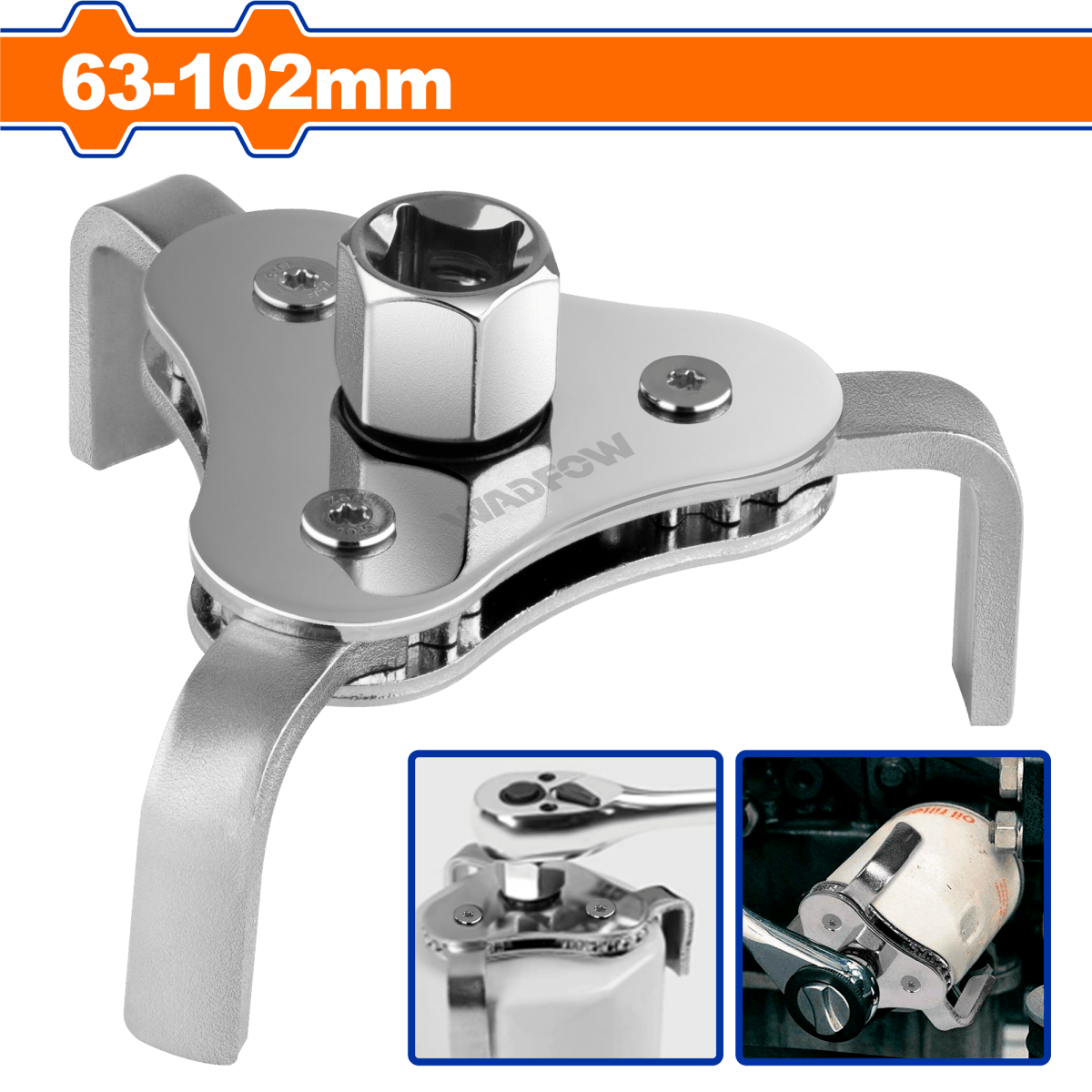 Llave Filtro Aceite 3 Patas Desamble 63 - 102mm WADFOW REF. WUL1401 - MARKEMSTORE -