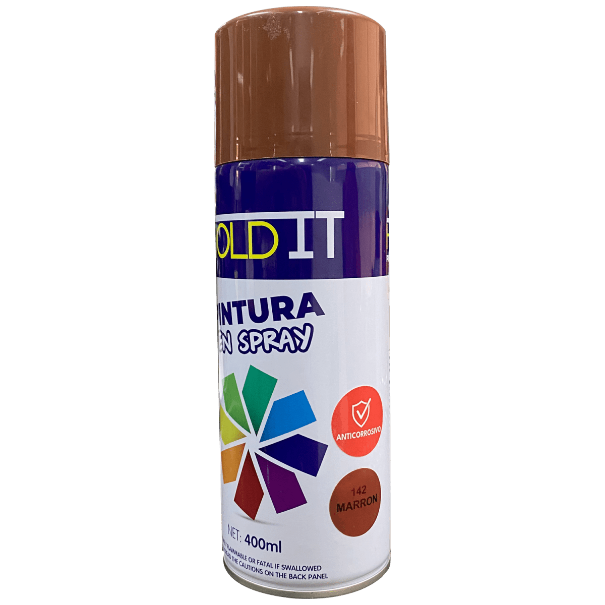 Pintura Anticorrosiva en Aerosol 400 ml Hold It - Marrón 142 - MARKEMSTORE - Pinturas en Aerosol