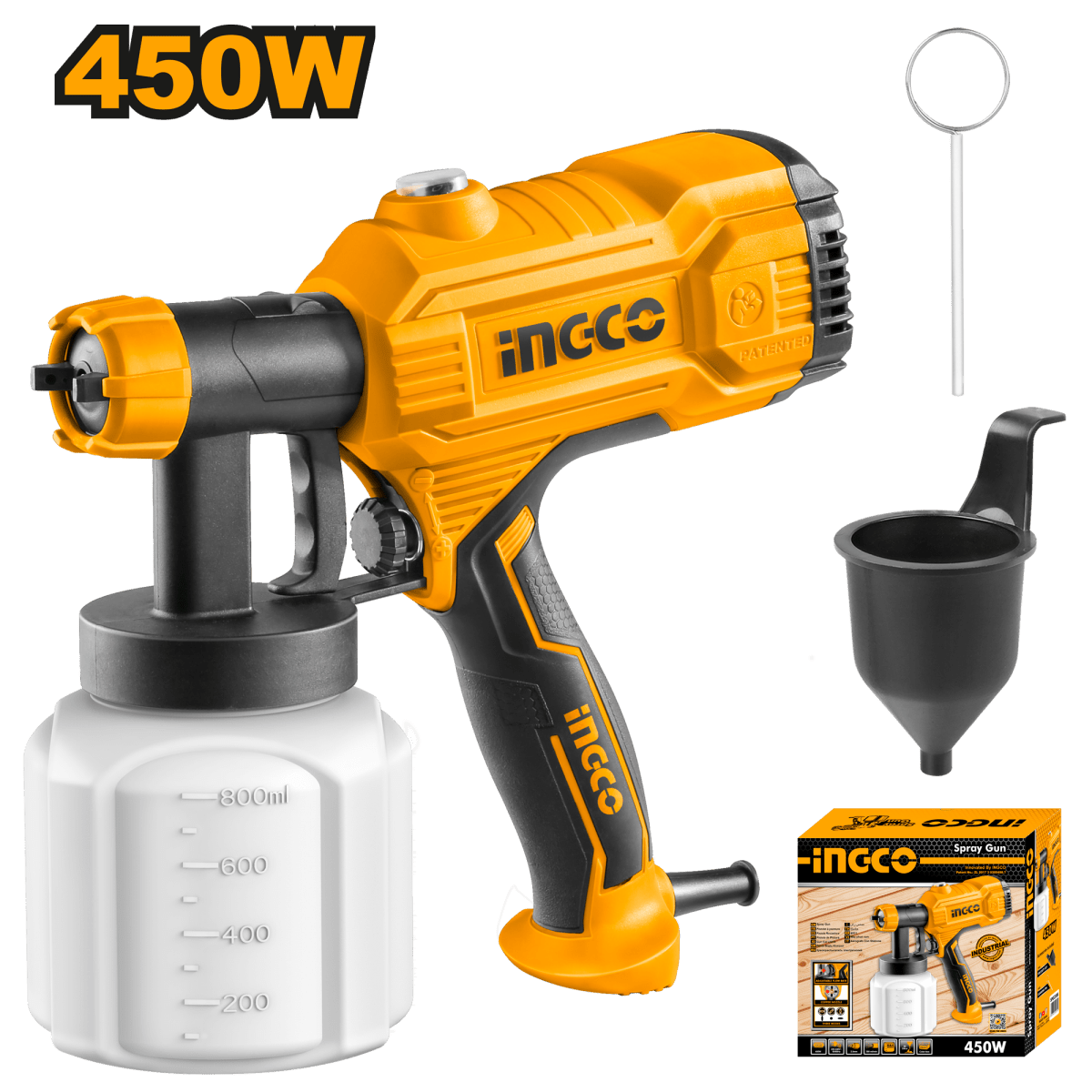 Pistola De Pintar 110/120V 50/60Hz 450W Ingco USPG3508 - MARKEMSTORE - Pistolas y Sopladores