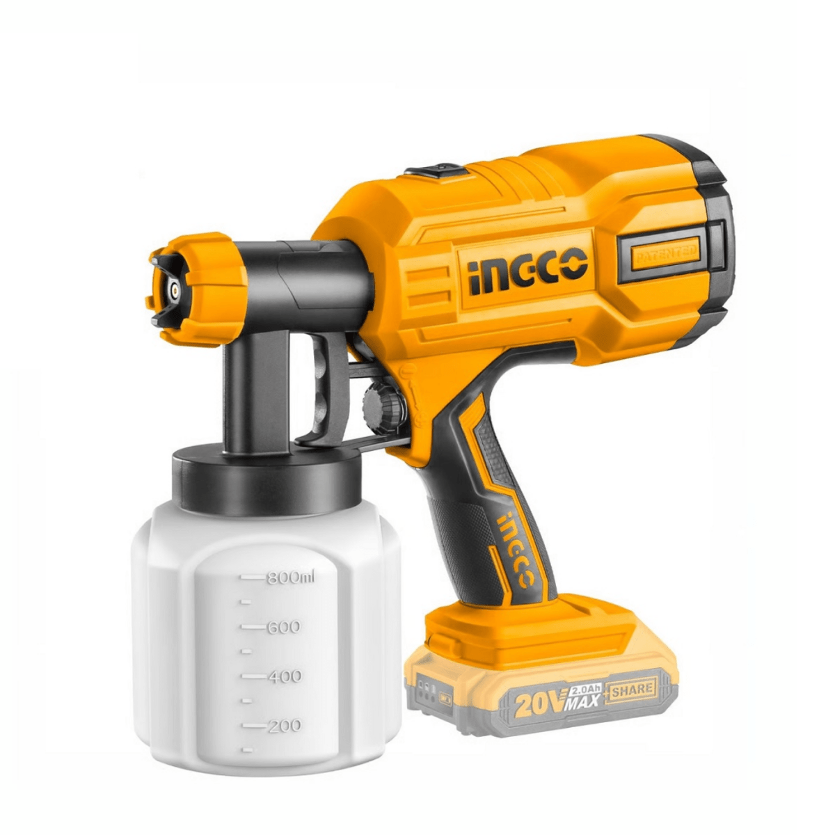 Pistola Para Pintar Ionlitio 20V INGCO CSGLI2003 - MARKEMSTORE - Pistolas y Sopladores