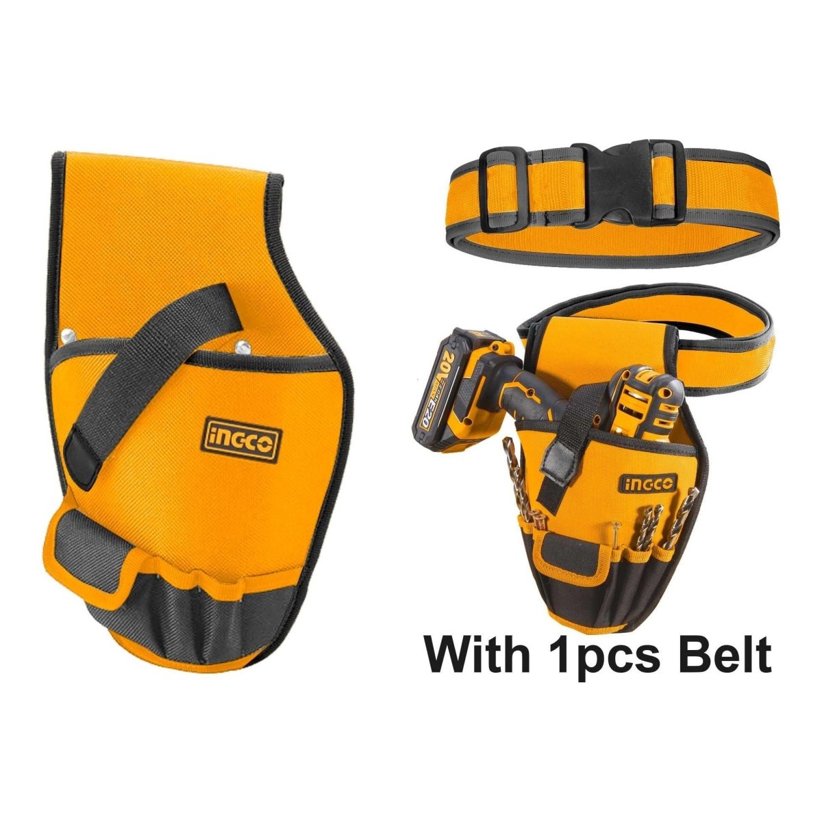 Porta Herramientas Con Cinturon Soporte 8 Kilos 6 Bolsillos INGCO HTBP03011 - MARKEMSTORE -