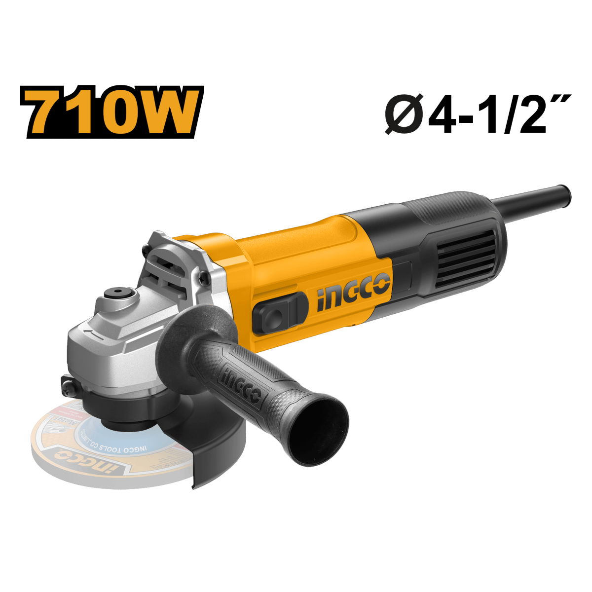 Pulidora Angular 4 1/2" 710W Ingco UAG7118 - MARKEMSTORE - Pulidoras