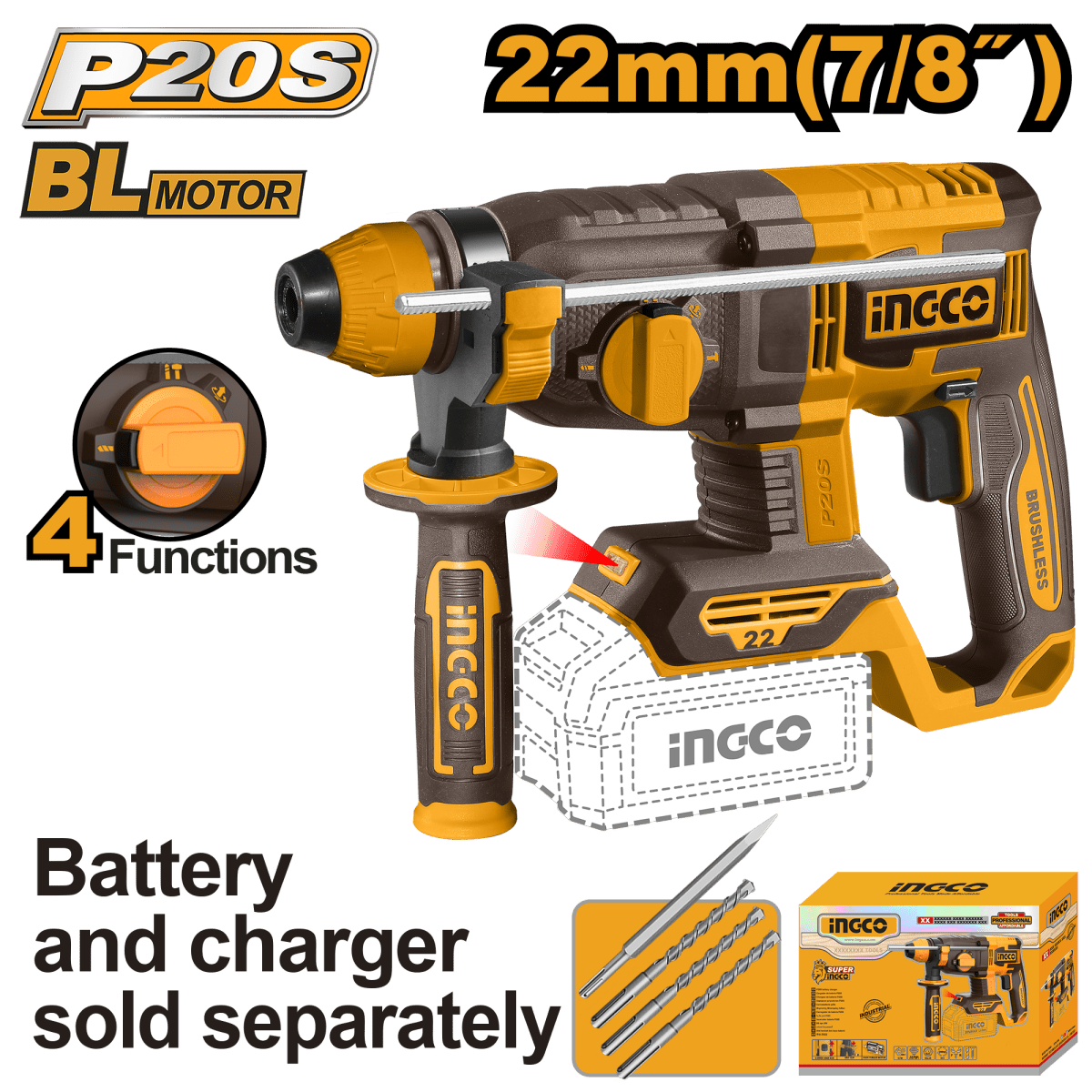 Rotomartillo 20V Ingco Crhli21228 - MARKEMSTORE - Rotomartillo