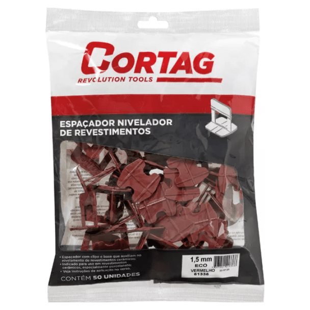 Separador Eco Para Nivelar Color Rojo De 1,5 Mm Bolsa 50 Unds. CORTAG REF. 61336 - MARKEMSTORE - Ferreteria