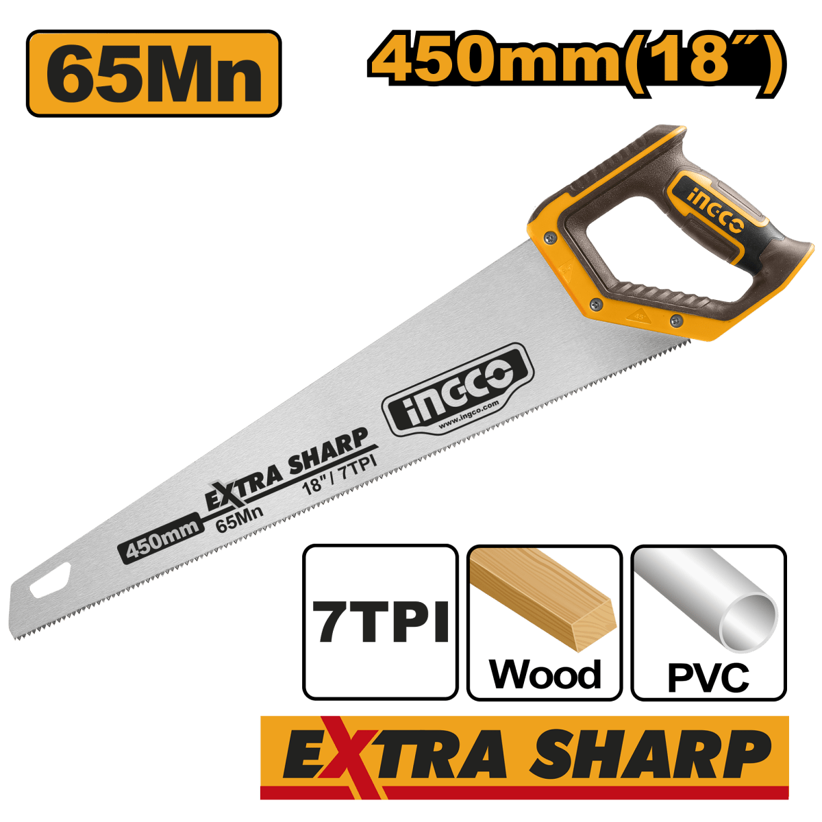 Serrucho 450MM SS Ingco HHAS15450 - MARKEMSTORE -