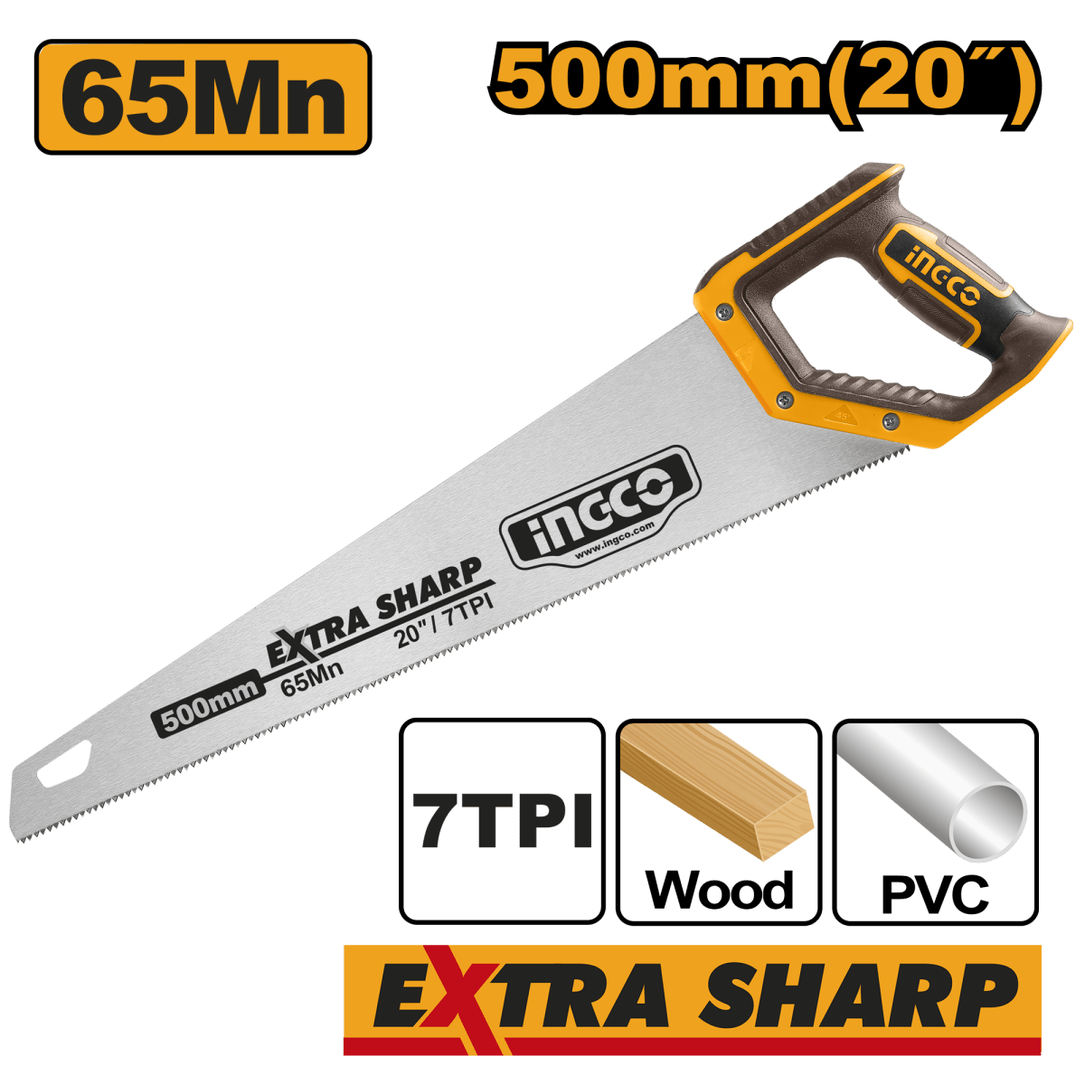 Serrucho 500mm Ingco HHAS08500 - MARKEMSTORE - Seguetas y Serruchos