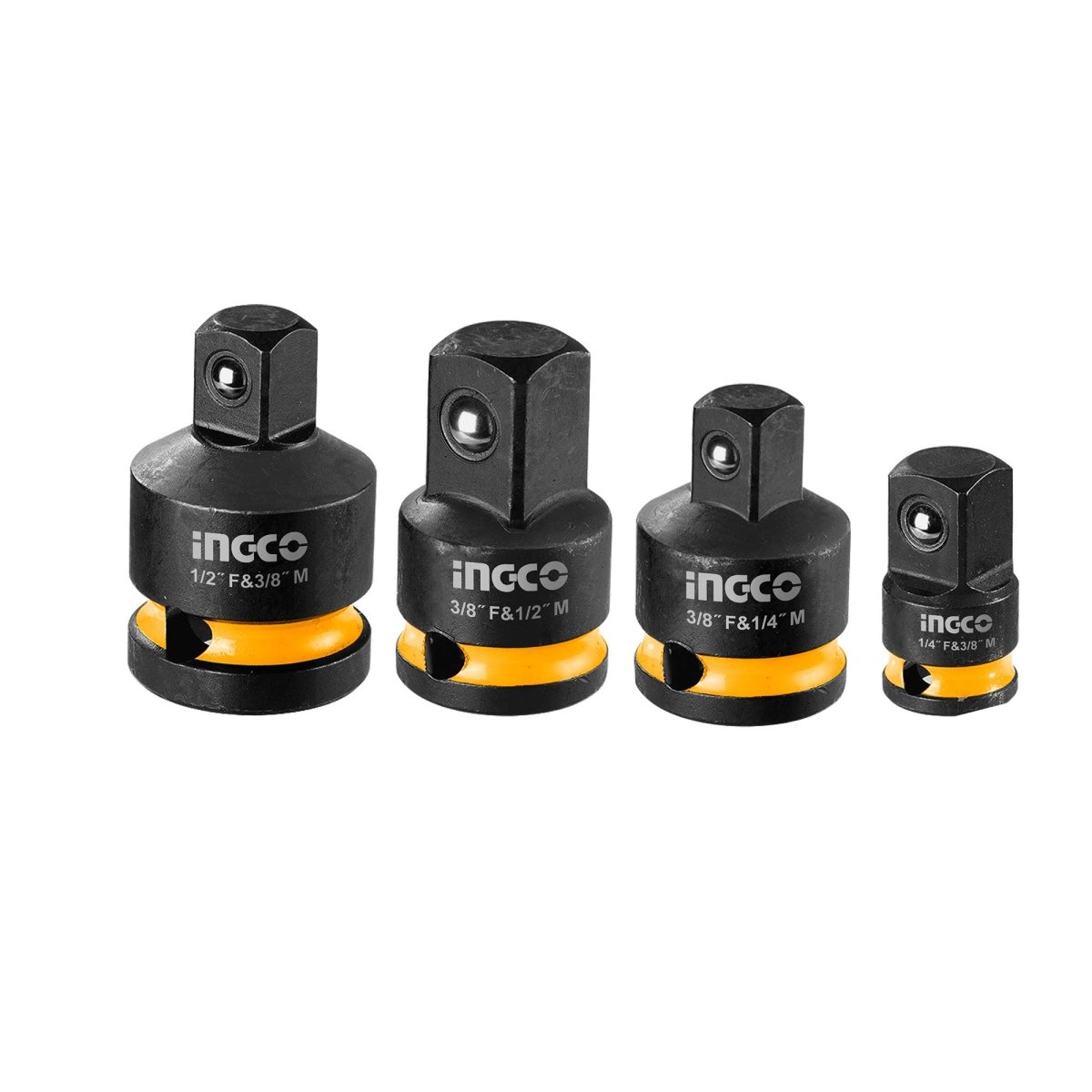 Set Adaptadores Para Dados Impacto 4 piezas Ingco HKISAD12438 - MARKEMSTORE - Dados y accesorios