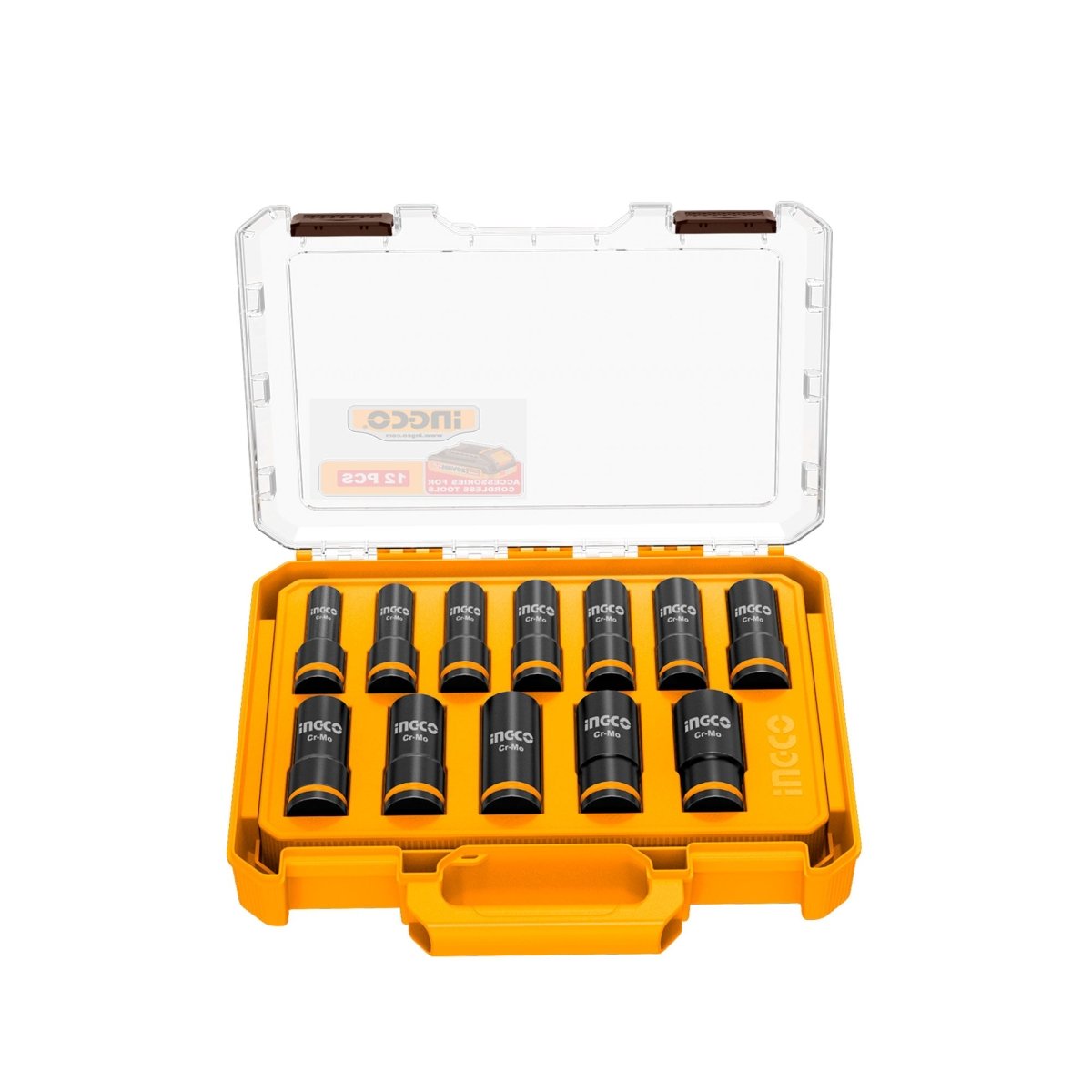 Set Dado Impacto Largo 12Pcs M1/2 Ingco Hkissd12126L - MARKEMSTORE - Dados y accesorios