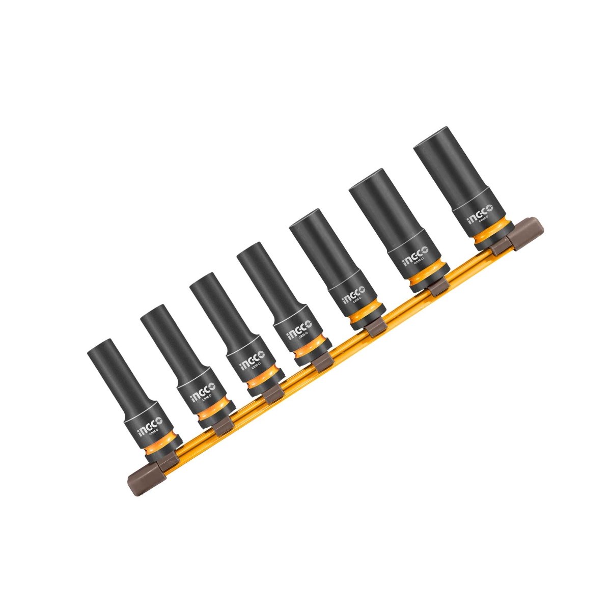 Set Dados Largos Impacto 7Pcs M1/2 Ingco HKISSD12072L - MARKEMSTORE - Dados y accesorios