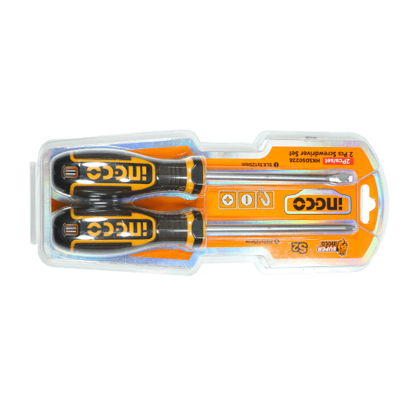 Set Destornilladores INGCO 2 Piezas Magnéticos S2 PH2 SL6.5 Mango Ergonómico HKSDS0228 - MARKEMSTORE - Destornillador