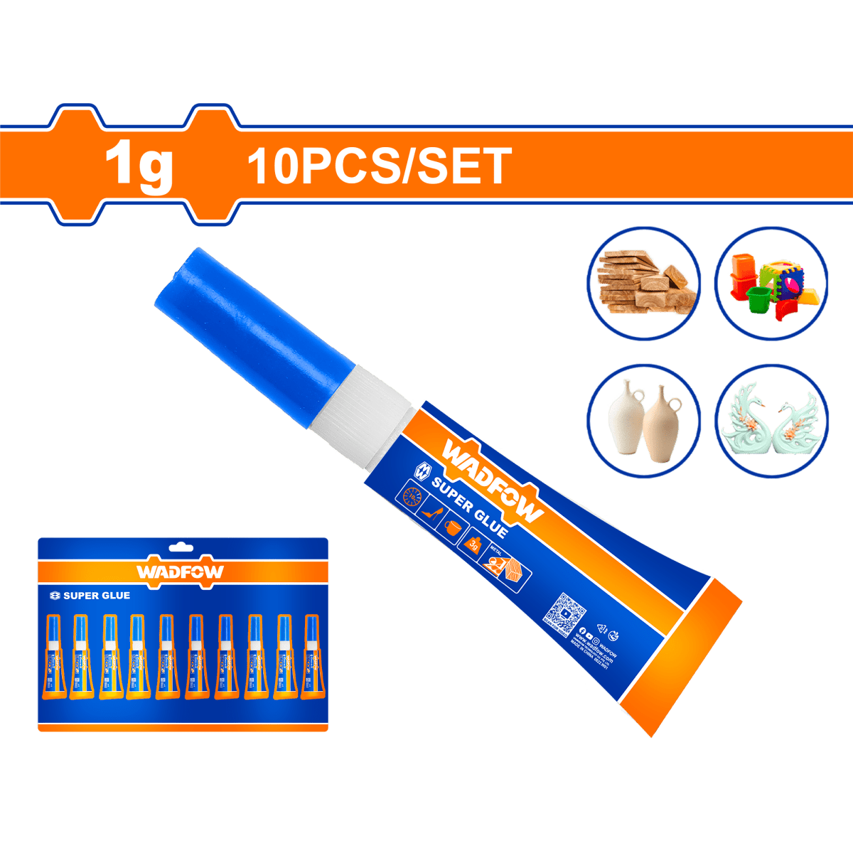 Set X 10 Adhesivo Super Glue Gotita 1Gr Wgx1K03 - MARKEMSTORE -