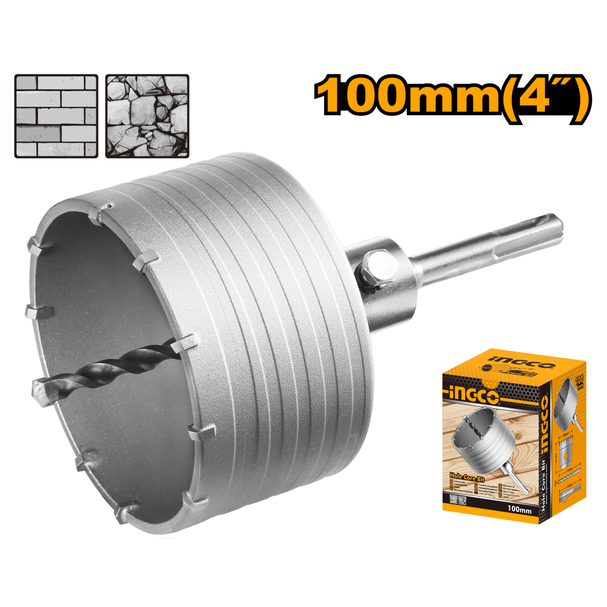 Sierra Copa 100Mm Con Adaptador 110M Y Broca 8X110Mm Ingco HCB1001 - MARKEMSTORE - Accesorios para Taladro