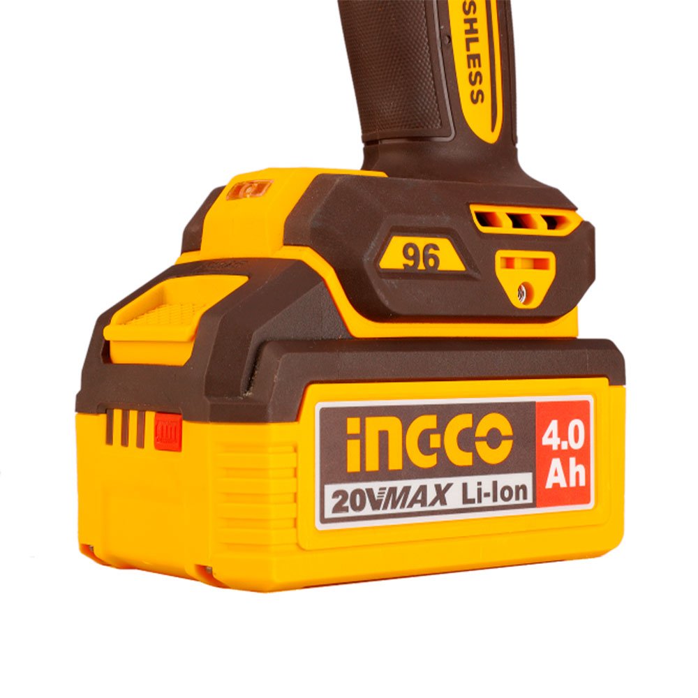 Taladro de Impacto INGCO 20V 96Nm Brushless + 2 Baterías INGCO UCIDLI209686 - MARKEMSTORE - Taladro