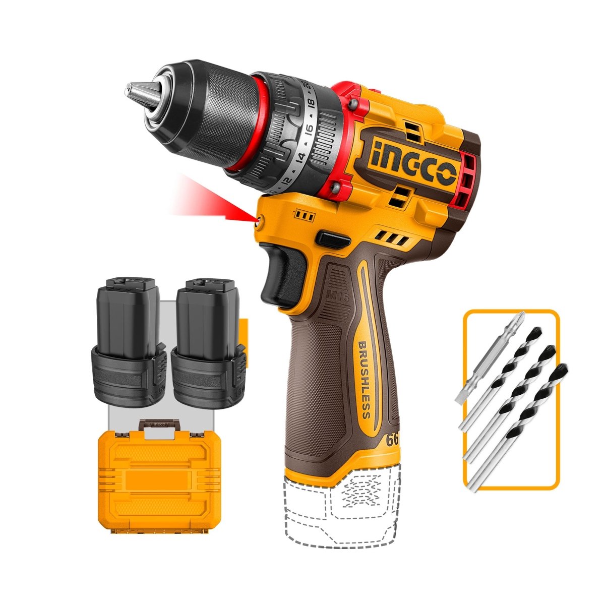 Taladro De Impacto M1/2 16V 66Nm 2000Rpm Brushless CIDLI16665 - MARKEMSTORE - Taladros
