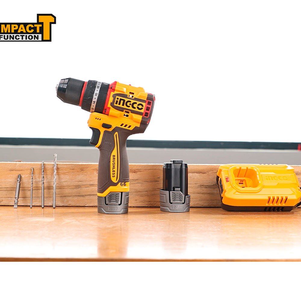 Taladro Inalámbrico de impacto INGCO 16V 66Nm UCIDLI166062 - MARKEMSTORE - Taladros