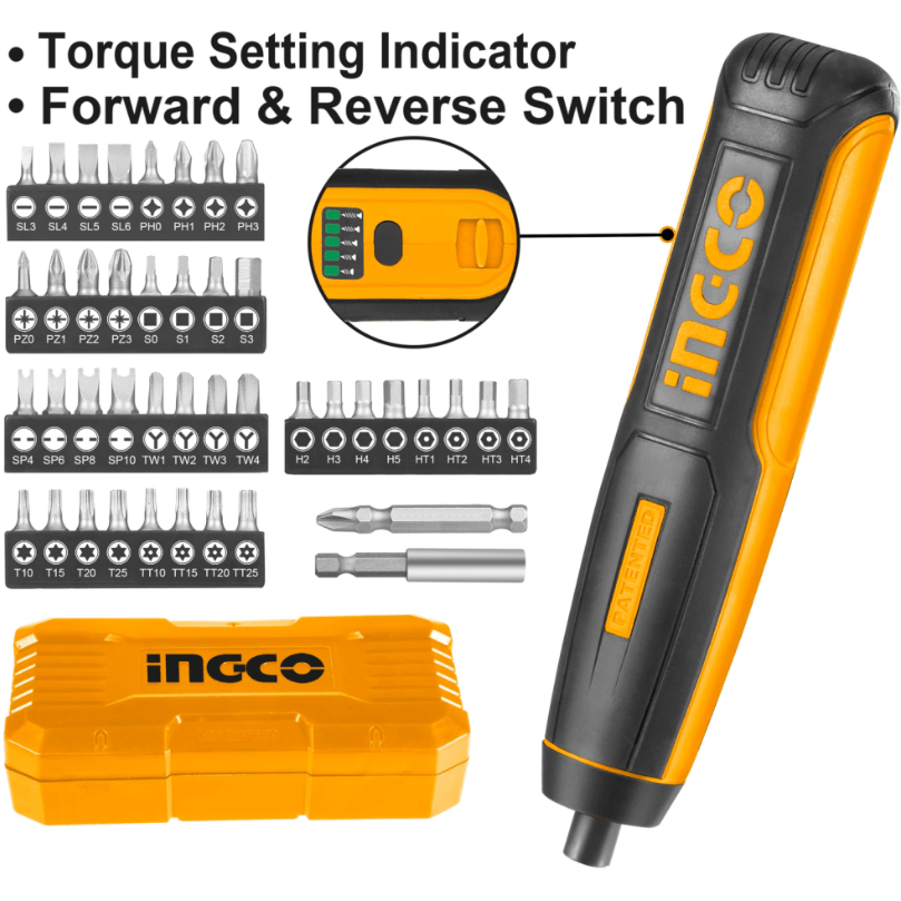 Atornillador Inalmabrico Ionlitio 4v 240/min Ingco Csdli0403 - MARKEMSTORE - Atornillador