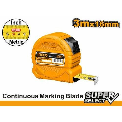 Flexometro 3mtsx16mm Mt/puLG Super Select Ingco Hsmt39316 - MARKEMSTORE - Ferreteria