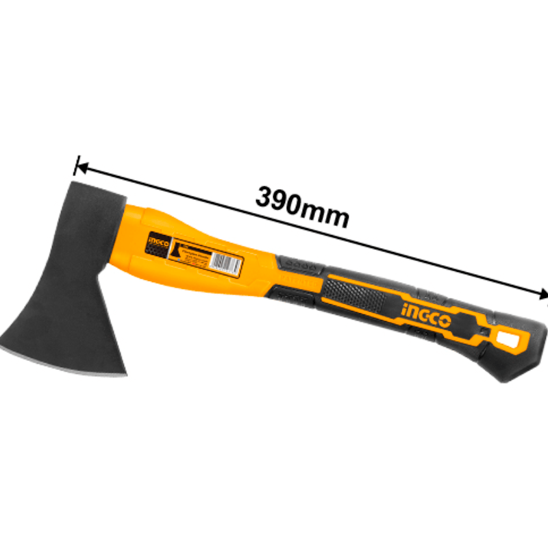 Hacha De Acero Carbon 600Grx390Mm Mango Fibra De Vidrio Ingco Haxs206001 - MARKEMSTORE -