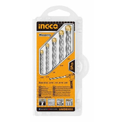Juego De Brocas Para Muro 5pzs 5/32 - 3/8 Ingco Uakdb3055 - MARKEMSTORE - Accesorios para Taladro