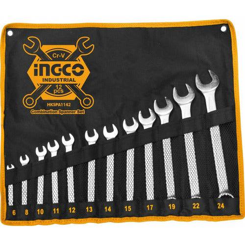 Juego De Llaves Combinadas 12pzs 6 - 24mm INGCO HKSPA1142 - MARKEMSTORE -