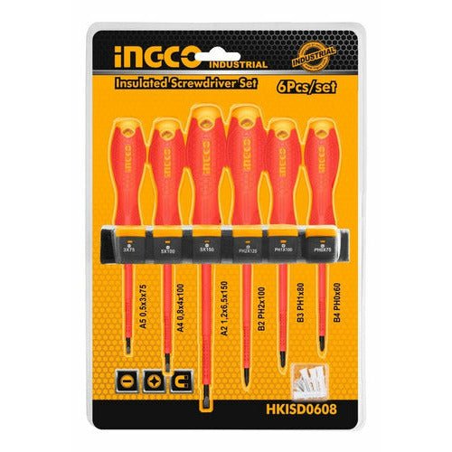 Juego Destornilladores Aislados 6pzas INGCO HKISD0608 - MARKEMSTORE -