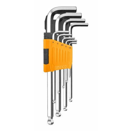 Juego Llaves Allen Punta Bola 9pzs INGCO HHK12091 - MARKEMSTORE -