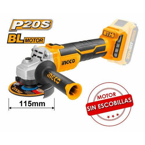 Pulidora Inalambrica Ionlitio 20v 4 1/2 9000rpm INGCO UCAGLI1152 - MARKEMSTORE - Pulidoras